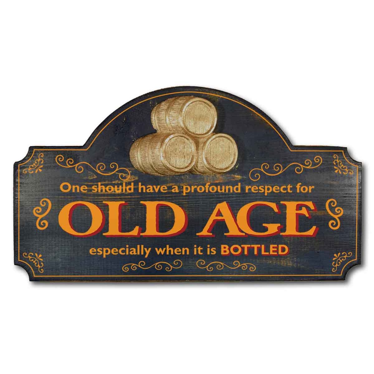 Old Age | Bottled | Humorous | 3D Relief | Words | 9" x 16"