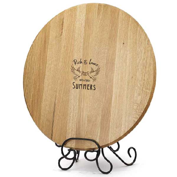 Wedding | Birds | Barrel Head Sign | Iron Stand | Unique Guest Book | Personalize It!