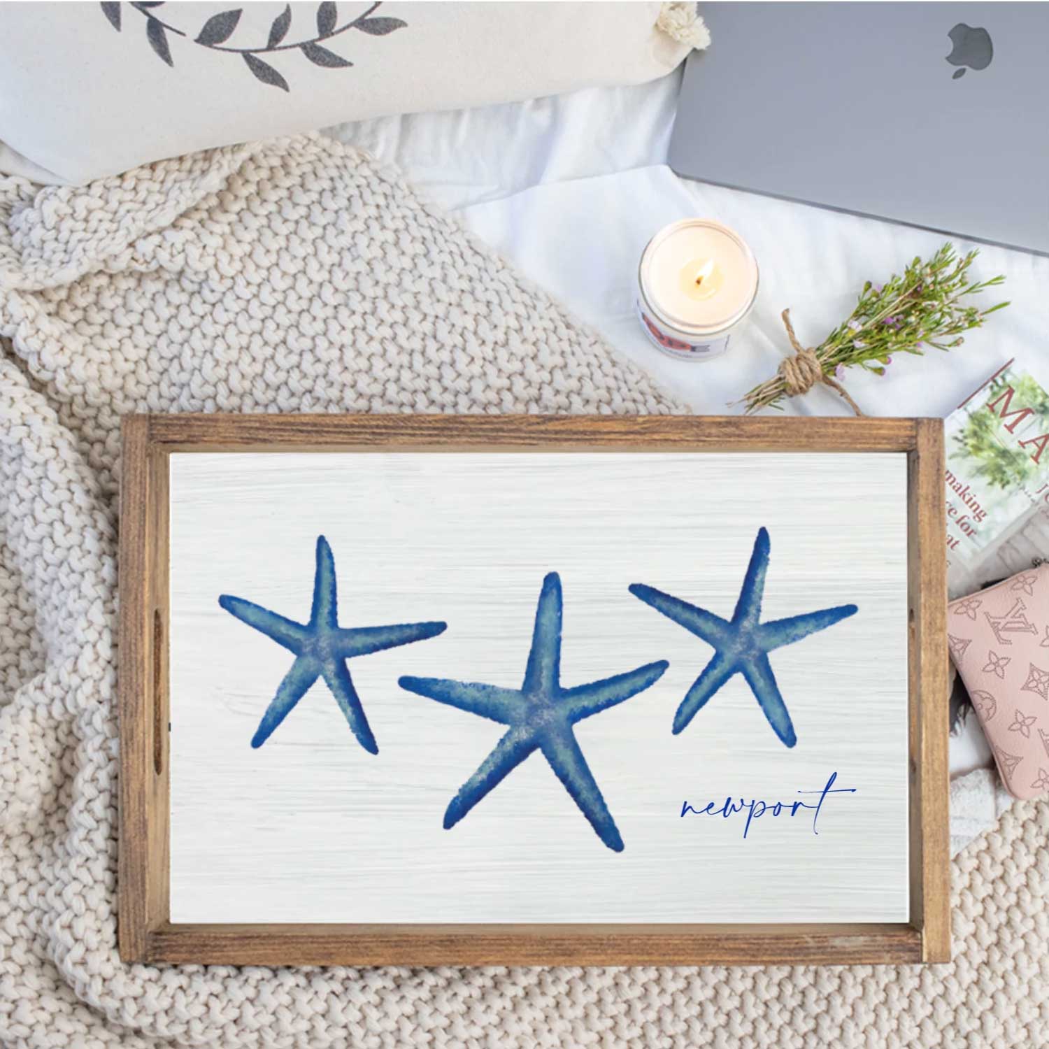 personalize this coastal serving tray