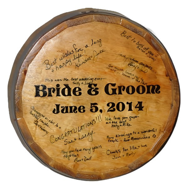 wedding guest book barrel sign