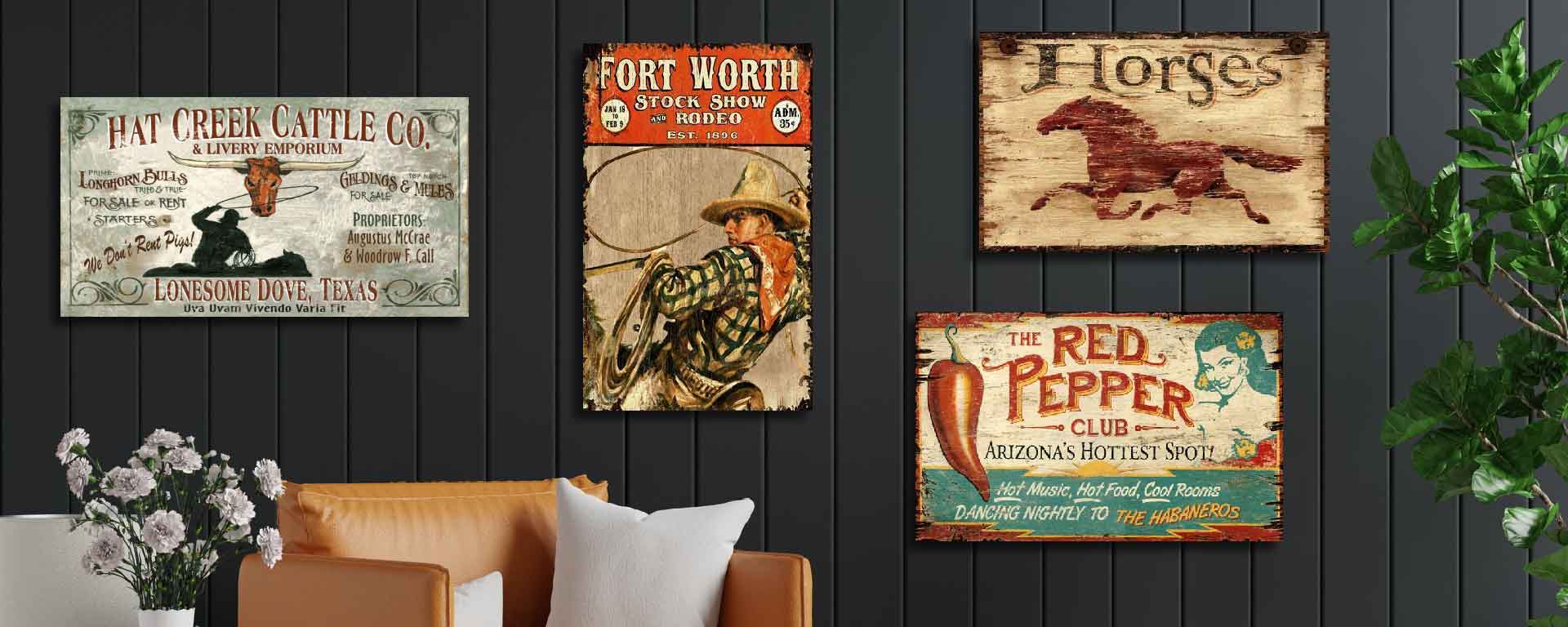 Western wall decor wood signs rustic