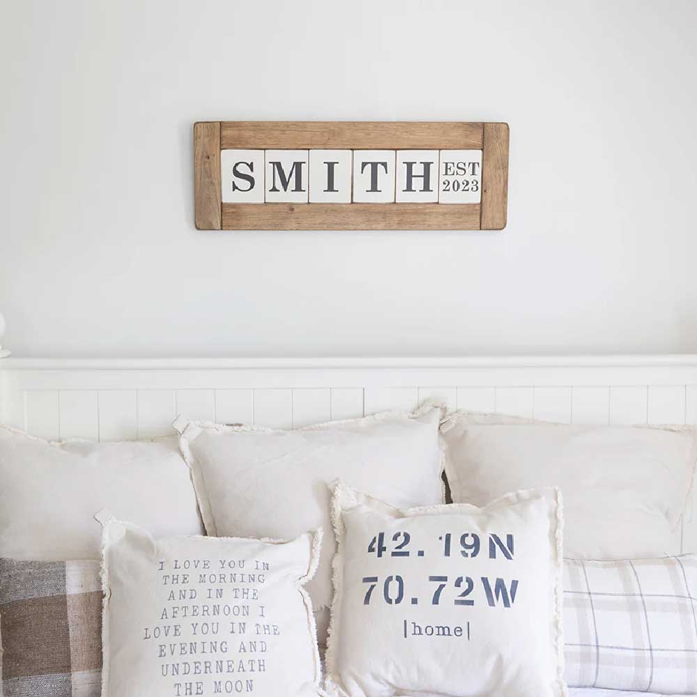 Word Blocks with Est. Date | Wood Sign | Personalized | Family | Business | Wedding