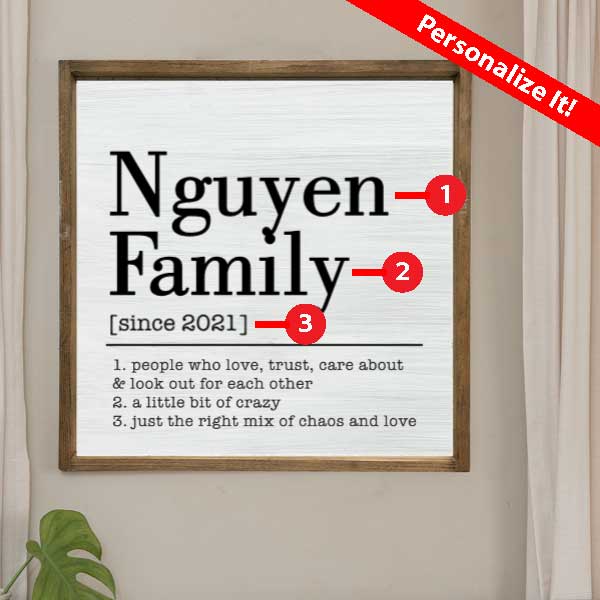 customizable family name with funny definition