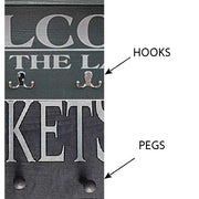 available with hooks or pegs