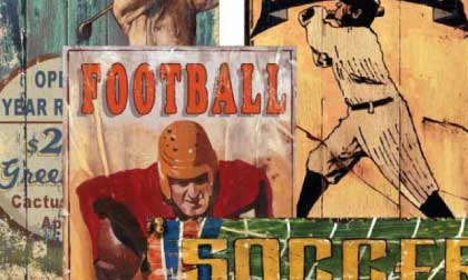 Vintage Wood Signs collection of sports themed wall art