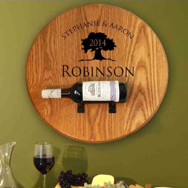 family tree wine bottle holder wood sign