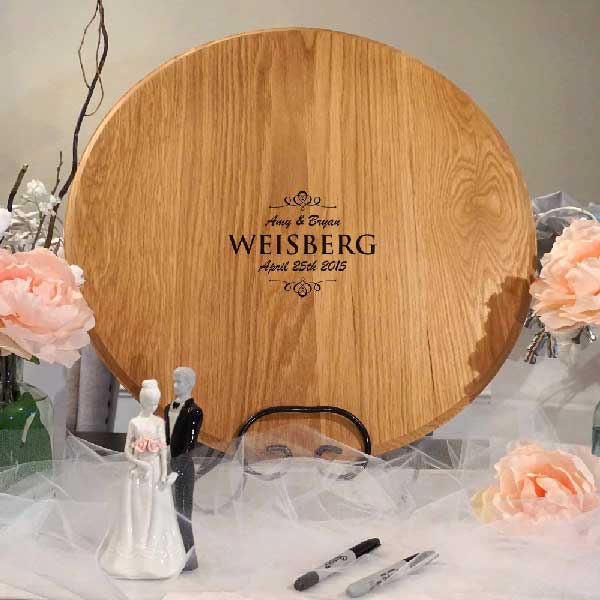 Wedding | Barrel Head Sign | Iron Stand | Unique Guest Book | Personalize It!