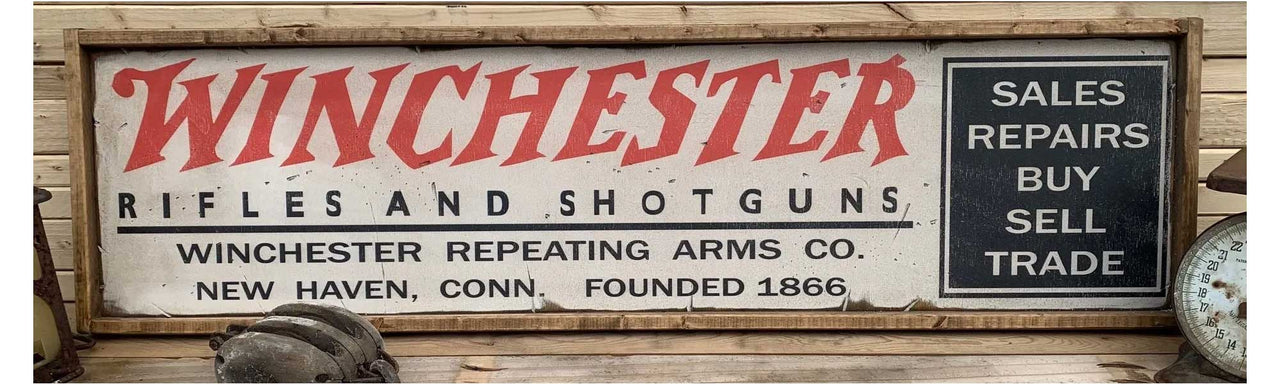 Winchester | Wood Sign | Framed | Vintage Ad | Rifles | Rustic