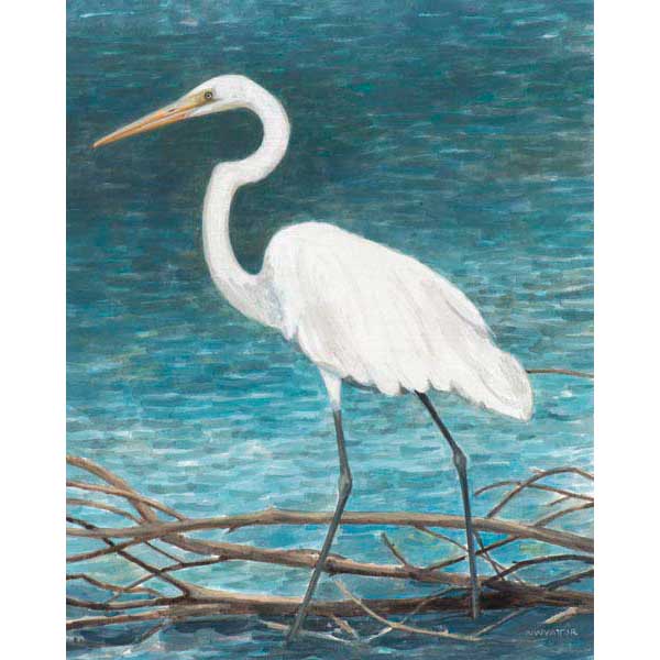 White Egret with Branches | Coastal | Beach | Norman Wyatt Jr | Canvas Print