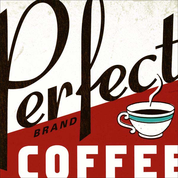 Perfect Coffee | Square | Kitchen | Café | Vintage Ad | Canvas Print