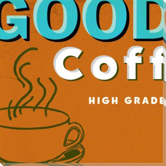 High Grade Coffee | Square | Kitchen | Café | Vintage Ad | Canvas Print