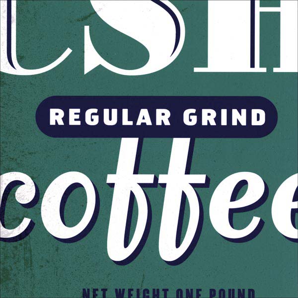 Grind Coffee | Square | Kitchen | Café | Vintage Ad | Canvas Print