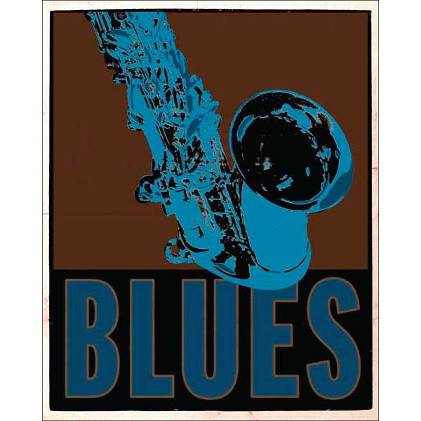 Musical Genres | Blues | Saxophone | Stretched Canvas Print