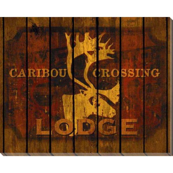 Caribou Lodge | Vintage-style | Mountain | Canvas Print