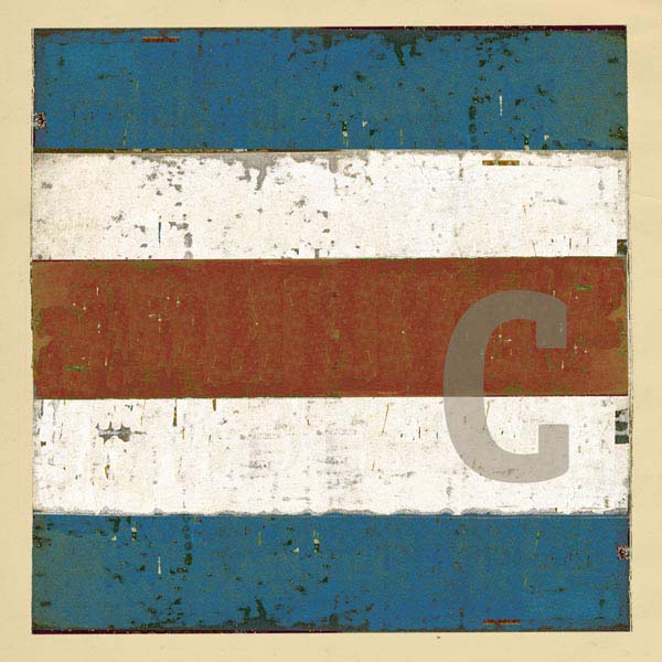 Boat flag letter C - nautical art; canvas print