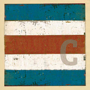 Boat flag letter C - nautical art; canvas print