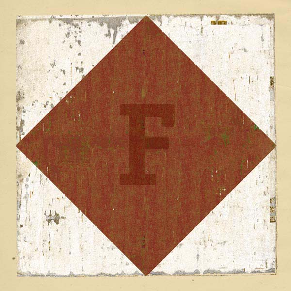 Boat flag letter F - nautical art; canvas print
