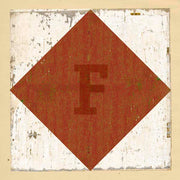Boat flag letter F - nautical art; canvas print