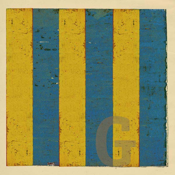 Boat flag letter G - nautical art; canvas print