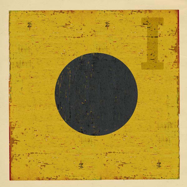 Boat flag letter I - nautical art; canvas print