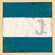 Boat flag letter J - nautical art; canvas print