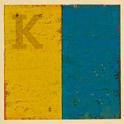 Boat flag letter K - nautical art; canvas print