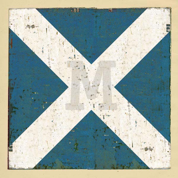Boat flag letter M - nautical art; canvas print