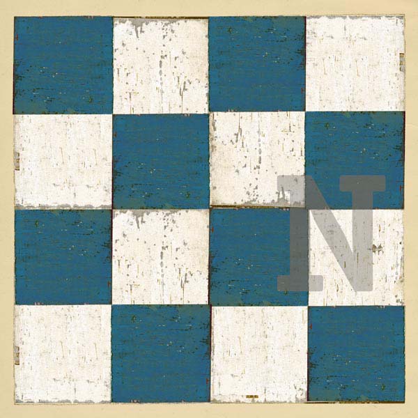 Boat flag letter N - nautical art; canvas print