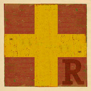 Boat flag letter R - nautical art; canvas print