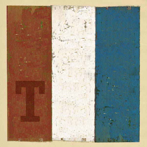 Boat flag letter T - nautical art; canvas print
