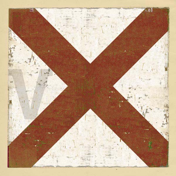 Boat flag letter V - nautical art; canvas print
