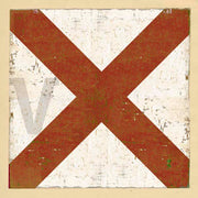 Boat flag letter V - nautical art; canvas print
