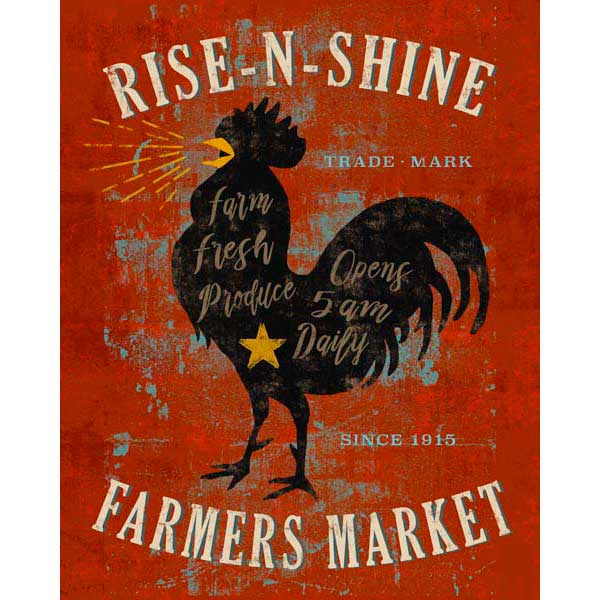 Rooster | Farmers Market | Farmhouse | Rise N Shine | Canvas Print