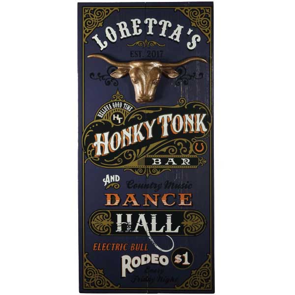 Honky Tonk Bar | Country Music Dance Hall | Wood Sign | Personalize It