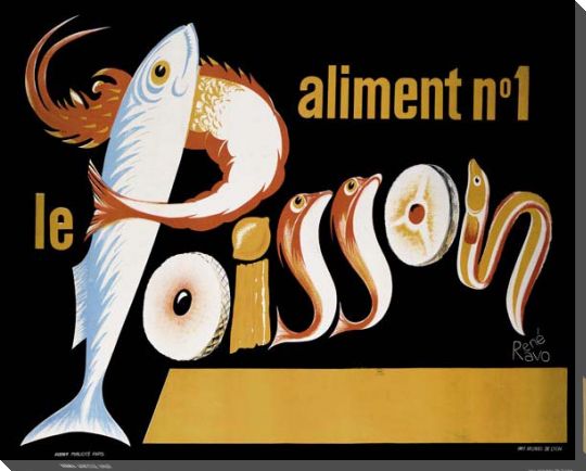 Le Poisson | French | Vintage Ad | European | Canvas Print