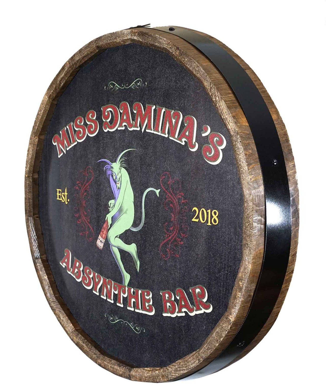 Absynthe Bar | Quarter Barrel Sign | 21" Diameter | Personalize It!