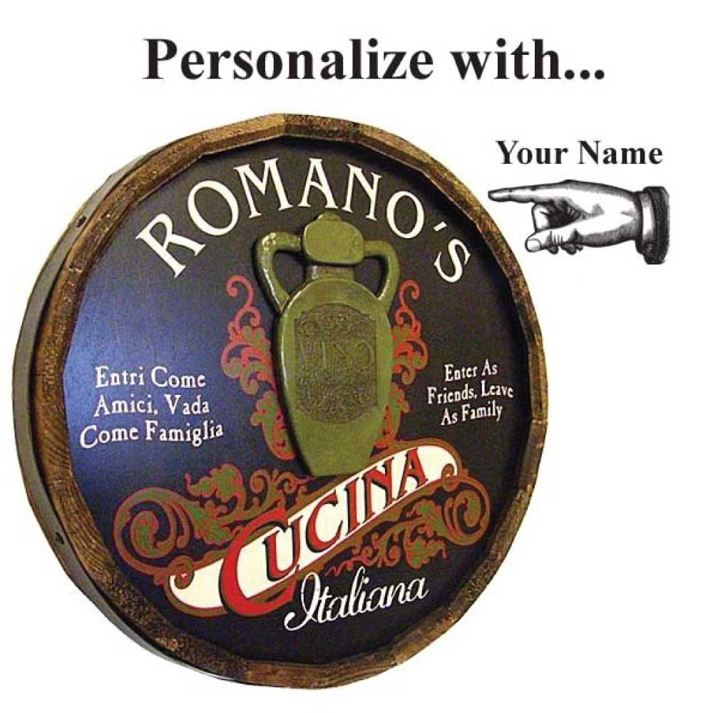 customizable wall art for Cucina Italian; enter as friends, leave as family