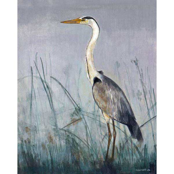 Heron | Grey | Coastal | Portrait | Norman Wyatt Jr | Canvas Print