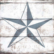 Nautical north star canvas print made to look like distressed wood boards