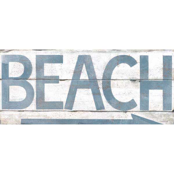 canvas print of BEACH with arrow
