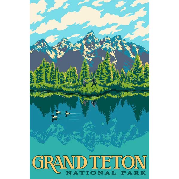 Grand Teton natural wood sign