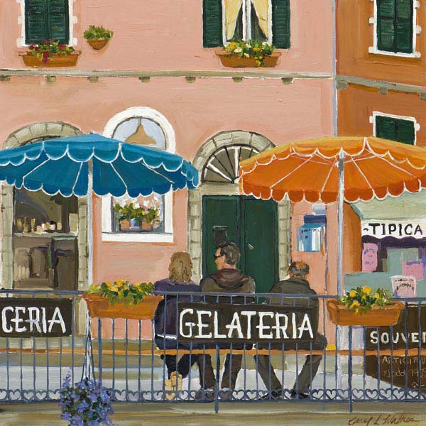 Italian Cafes I | 3 Part Collection | By Carol Walker | Square | Canvas Print