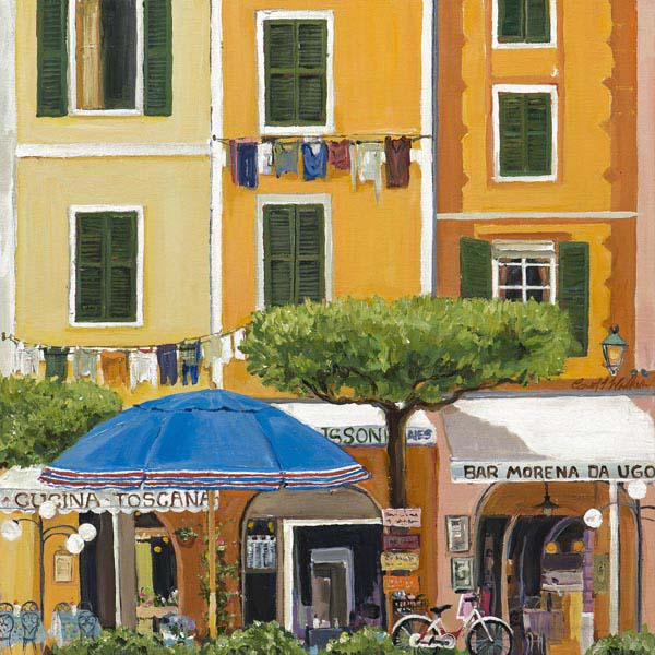 Italian Cafes III | 3 Part Collection | By Carol Walker | Square | Canvas Print