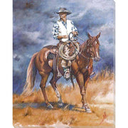cowboy at rodeo on jumping canvas art print