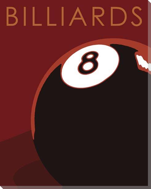 Billiards | 8  Ball | Game Room | Pool | Canvas Print