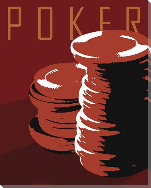 Poker | Chips | Game Room | Wall Art | Canvas Print