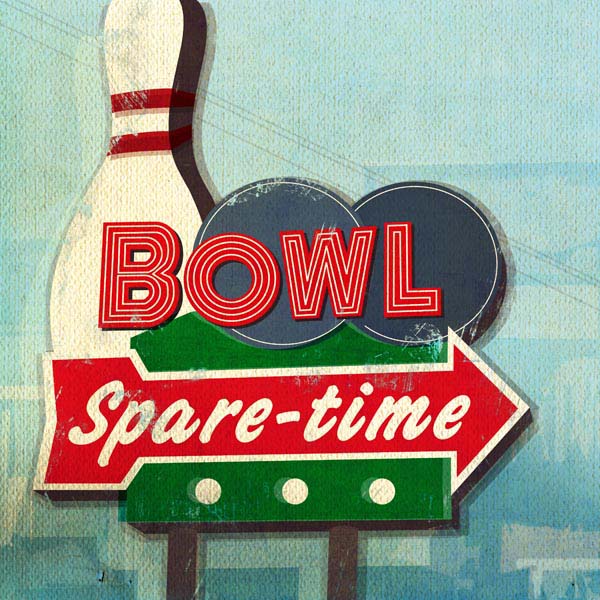 Retro Bowling Sign | Spare-time | Wall Art | Canvas Print