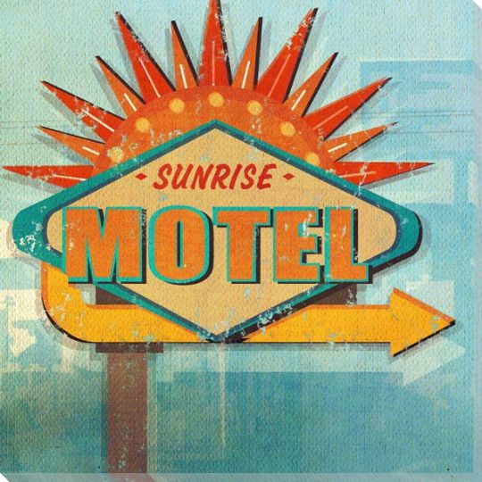 Retro Motel Sign | Sunrise | Wall Art | Canvas Print
