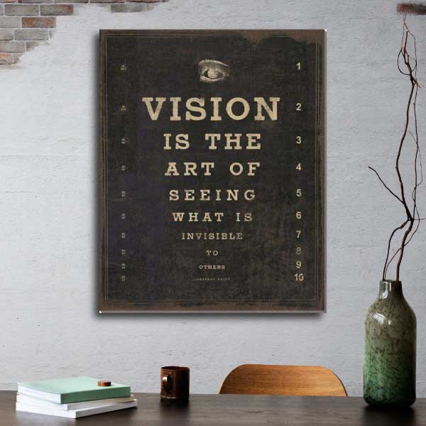 The Art of Seeing | Eye Chart Art | Inspirational | Jonathan Swift | Canvas Print