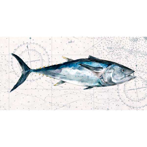 Deep Sea | Nautical Map | Blue Fin Tuna | Canvas Print | Wall Art